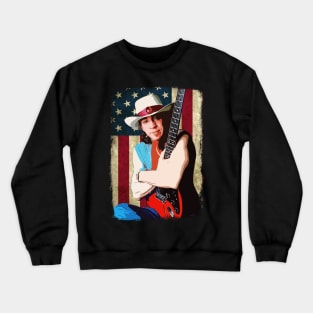 Stevie Ray Vaughan Vintage American Flag Crewneck Sweatshirt